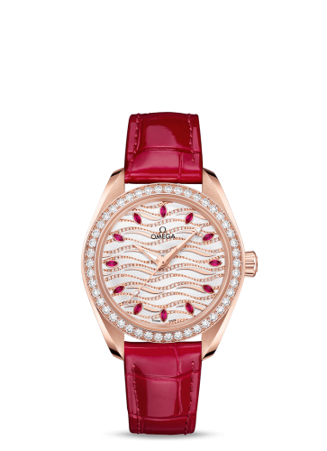 Omega Seamaster Aqua Terra 150M Master Chronometer 34 Sedna Gold / Diamond / Wave Ruby / Alligator